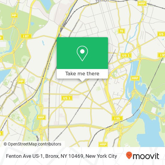 Fenton Ave US-1, Bronx, NY 10469 map
