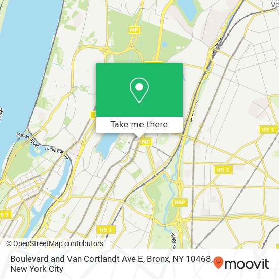 Mapa de Boulevard and Van Cortlandt Ave E, Bronx, NY 10468