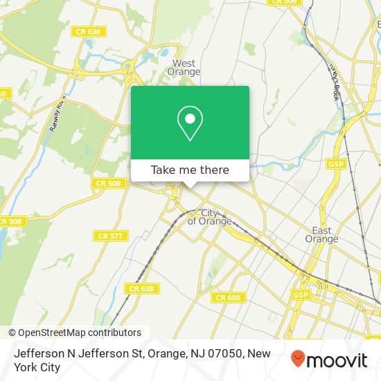 Mapa de Jefferson N Jefferson St, Orange, NJ 07050