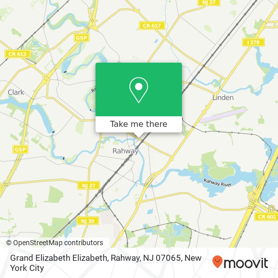 Mapa de Grand Elizabeth Elizabeth, Rahway, NJ 07065