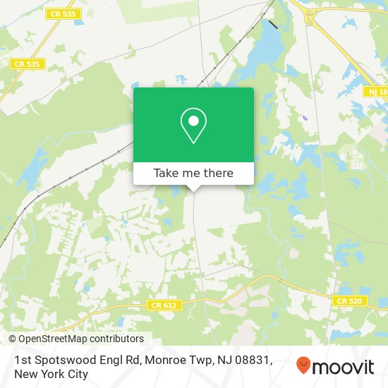 Mapa de 1st Spotswood Engl Rd, Monroe Twp, NJ 08831