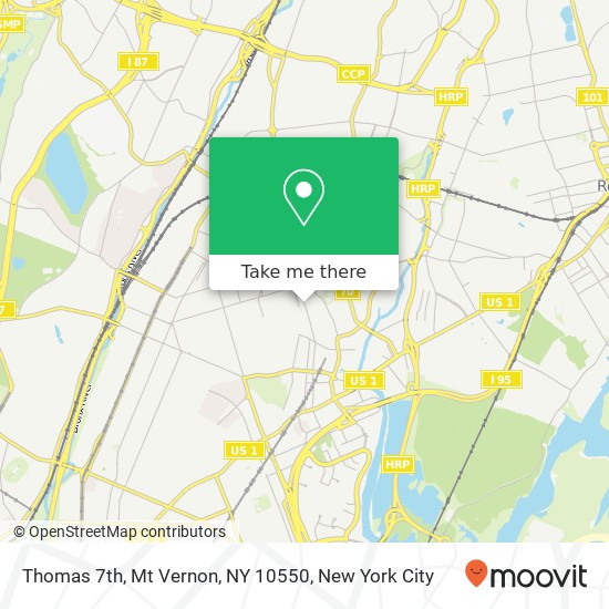 Mapa de Thomas 7th, Mt Vernon, NY 10550