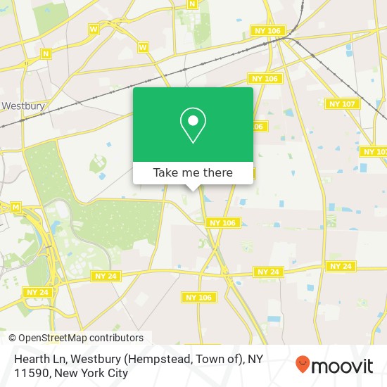 Hearth Ln, Westbury (Hempstead, Town of), NY 11590 map