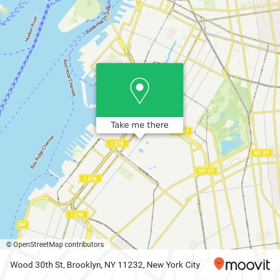 Wood 30th St, Brooklyn, NY 11232 map