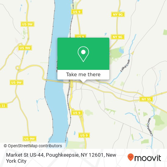 Market St US-44, Poughkeepsie, NY 12601 map