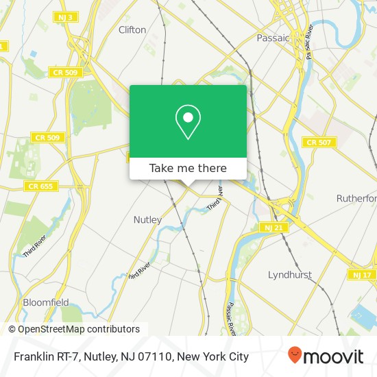 Mapa de Franklin RT-7, Nutley, NJ 07110