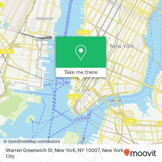 Mapa de Warren Greenwich St, New York, NY 10007