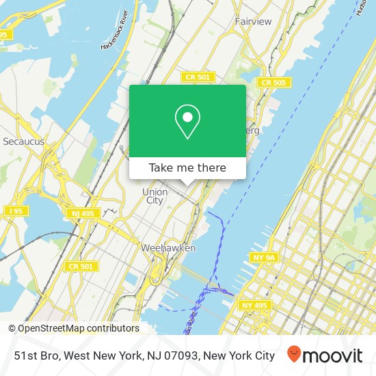 Mapa de 51st Bro, West New York, NJ 07093