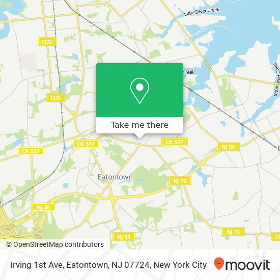 Mapa de Irving 1st Ave, Eatontown, NJ 07724