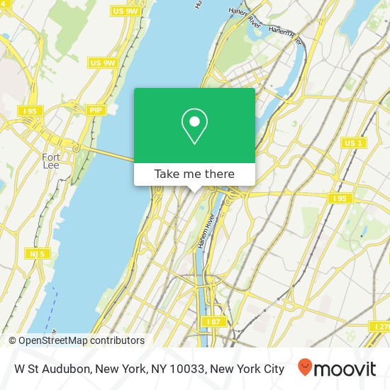 Mapa de W St Audubon, New York, NY 10033