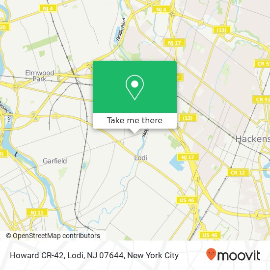 Mapa de Howard CR-42, Lodi, NJ 07644