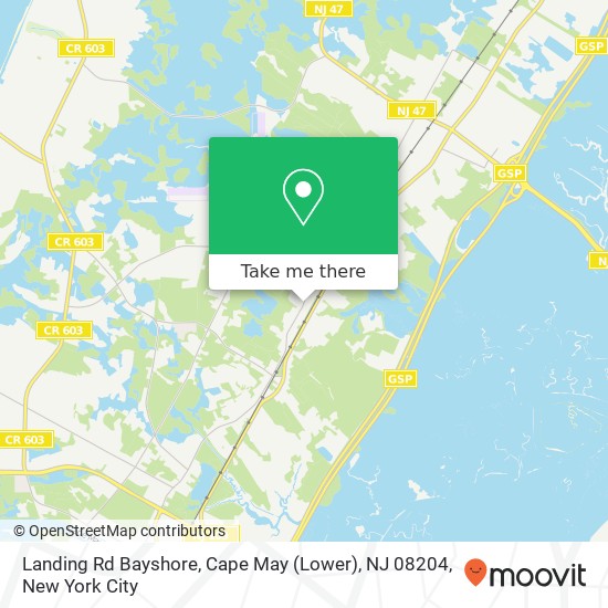 Landing Rd Bayshore, Cape May (Lower), NJ 08204 map