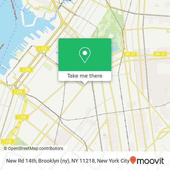 New Rd 14th, Brooklyn (ny), NY 11218 map