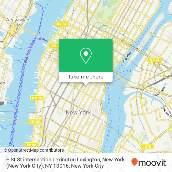 Mapa de E St St intersection Lexington Lexington, New York (New York City), NY 10016