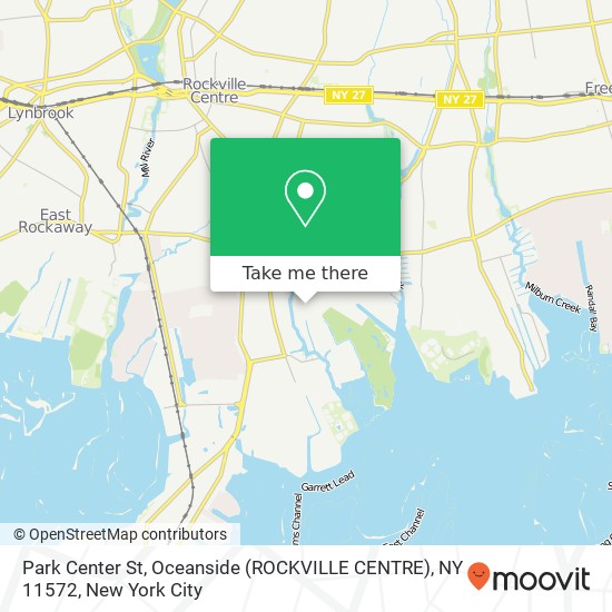 Mapa de Park Center St, Oceanside (ROCKVILLE CENTRE), NY 11572