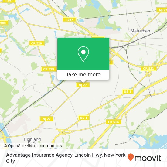 Advantage Insurance Agency, Lincoln Hwy map