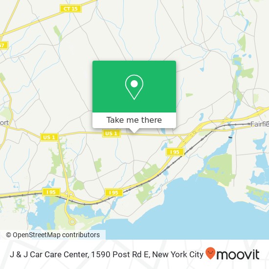 Mapa de J & J Car Care Center, 1590 Post Rd E