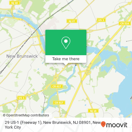 Mapa de 29 US-1 (Freeway 1), New Brunswick, NJ 08901