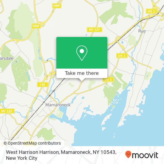 Mapa de West Harrison Harrison, Mamaroneck, NY 10543