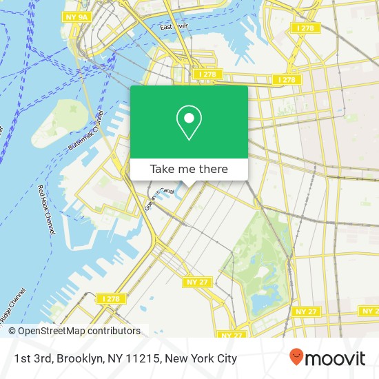 Mapa de 1st 3rd, Brooklyn, NY 11215