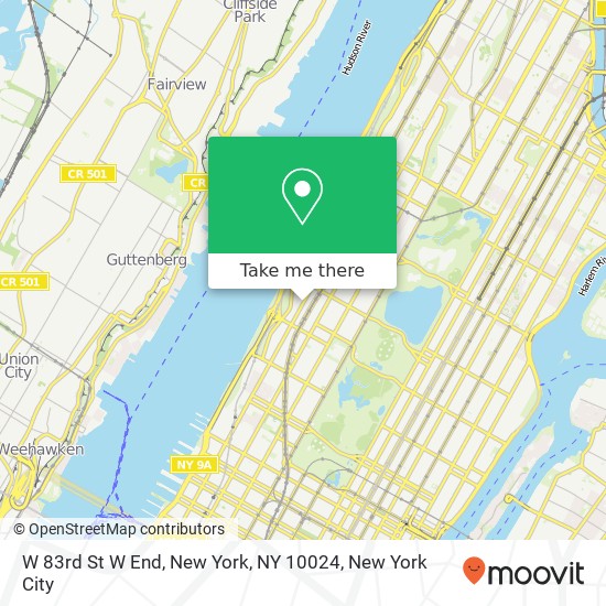 Mapa de W 83rd St W End, New York, NY 10024