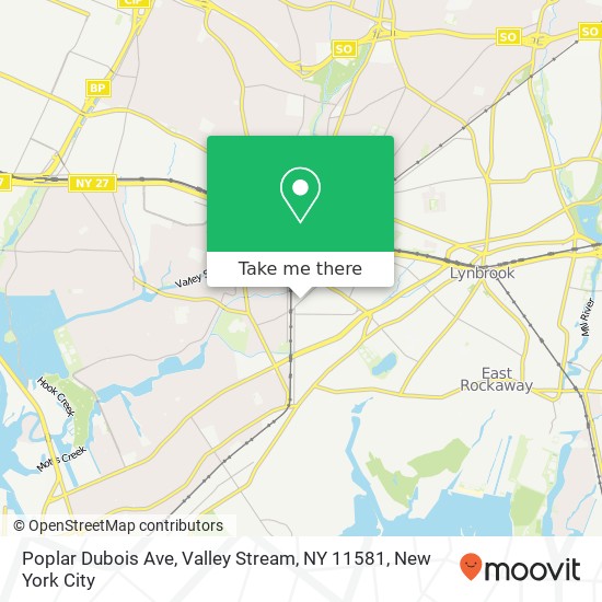 Mapa de Poplar Dubois Ave, Valley Stream, NY 11581