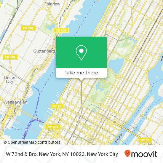 W 72nd & Bro, New York, NY 10023 map
