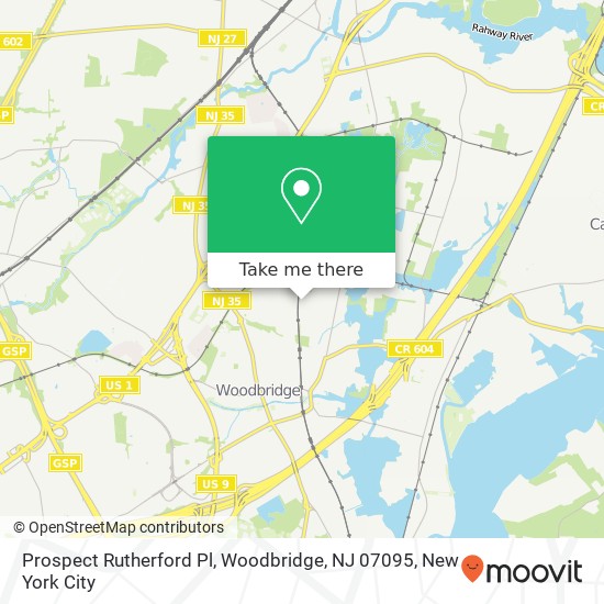 Mapa de Prospect Rutherford Pl, Woodbridge, NJ 07095