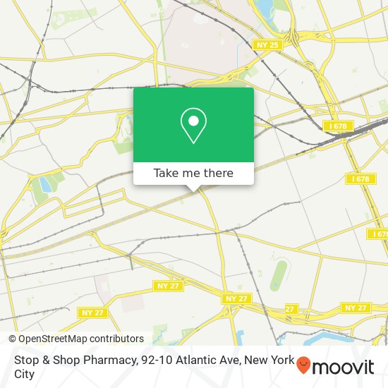 Mapa de Stop & Shop Pharmacy, 92-10 Atlantic Ave