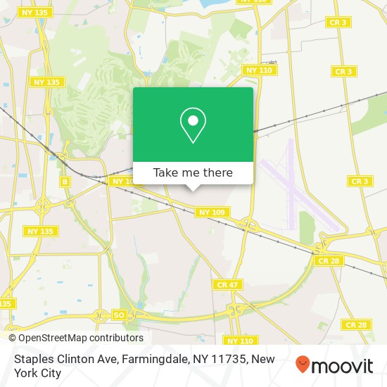 Mapa de Staples Clinton Ave, Farmingdale, NY 11735