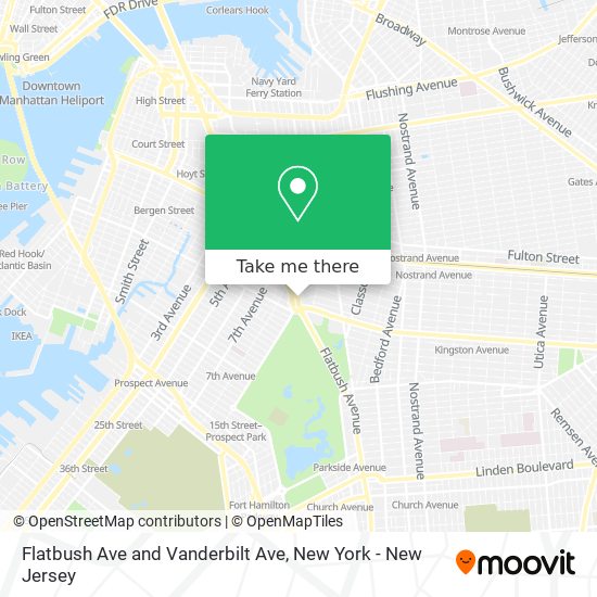 Flatbush Ave and Vanderbilt Ave map