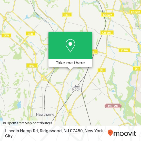 Mapa de Lincoln Hemp Rd, Ridgewood, NJ 07450