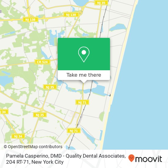 Mapa de Pamela Casperino, DMD - Quality Dental Associates, 204 RT-71