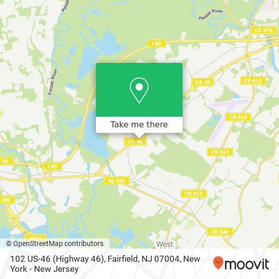 Mapa de 102 US-46 (Highway 46), Fairfield, NJ 07004