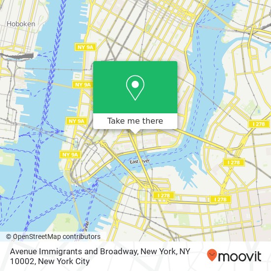 Avenue Immigrants and Broadway, New York, NY 10002 map