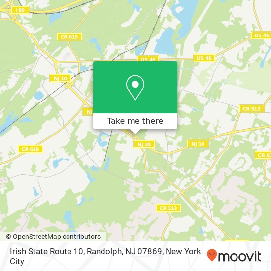 Mapa de Irish State Route 10, Randolph, NJ 07869
