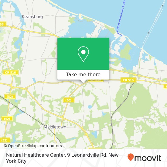 Mapa de Natural Healthcare Center, 9 Leonardville Rd