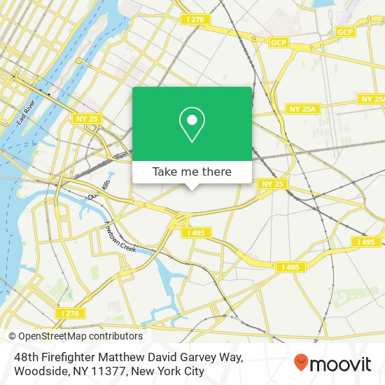 48th Firefighter Matthew David Garvey Way, Woodside, NY 11377 map