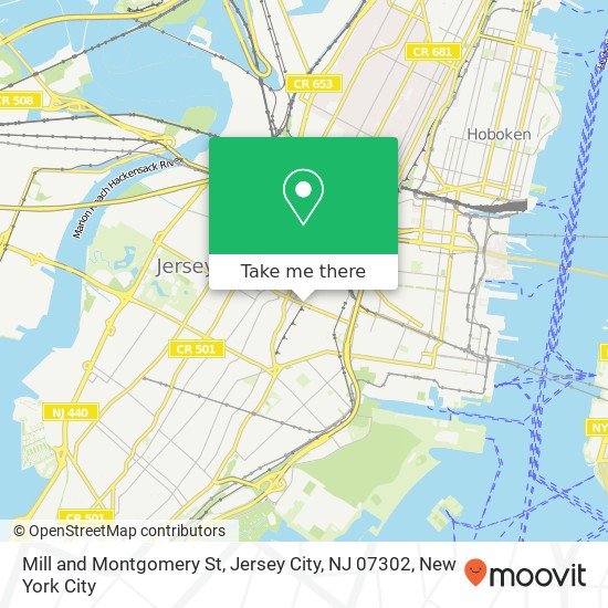 Mill and Montgomery St, Jersey City, NJ 07302 map