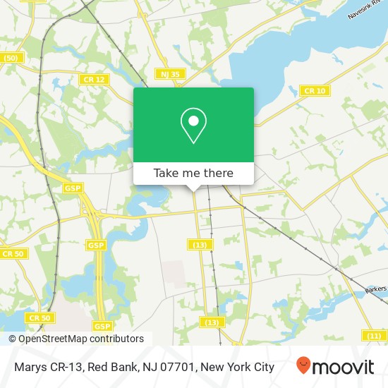 Mapa de Marys CR-13, Red Bank, NJ 07701