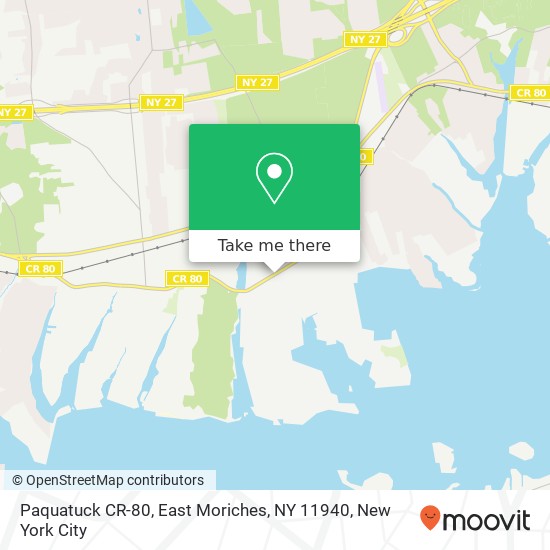 Mapa de Paquatuck CR-80, East Moriches, NY 11940