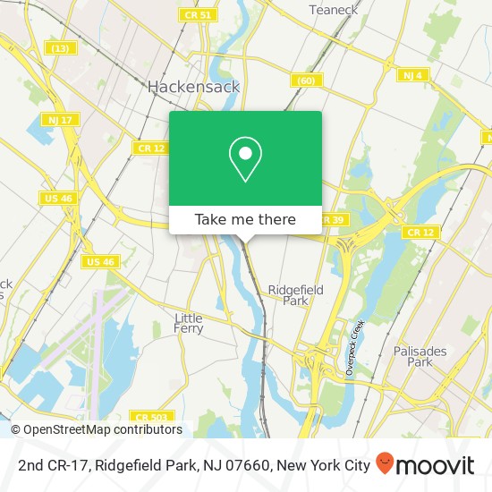 Mapa de 2nd CR-17, Ridgefield Park, NJ 07660