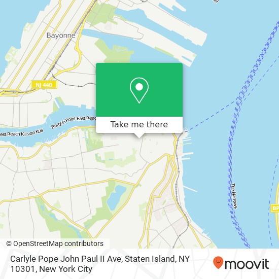 Mapa de Carlyle Pope John Paul II Ave, Staten Island, NY 10301