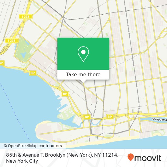 85th & Avenue T, Brooklyn (New York), NY 11214 map