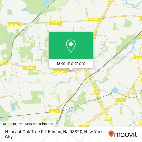 Mapa de Henry at Oak Tree Rd, Edison, NJ 08820