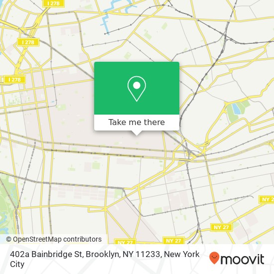 Mapa de 402a Bainbridge St, Brooklyn, NY 11233