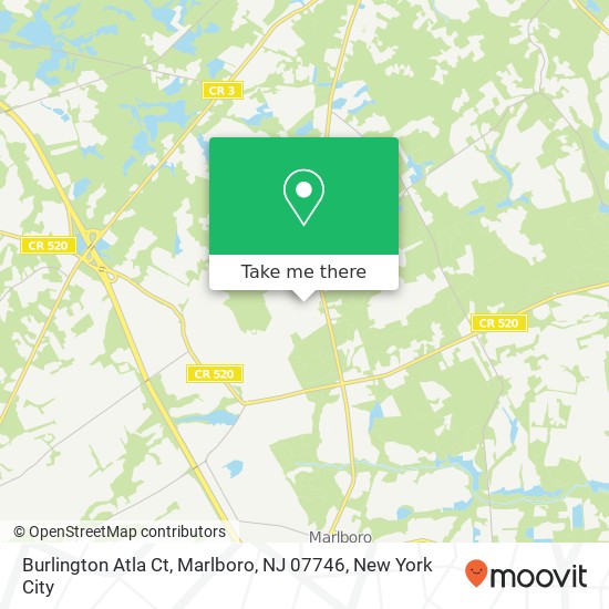 Mapa de Burlington Atla Ct, Marlboro, NJ 07746