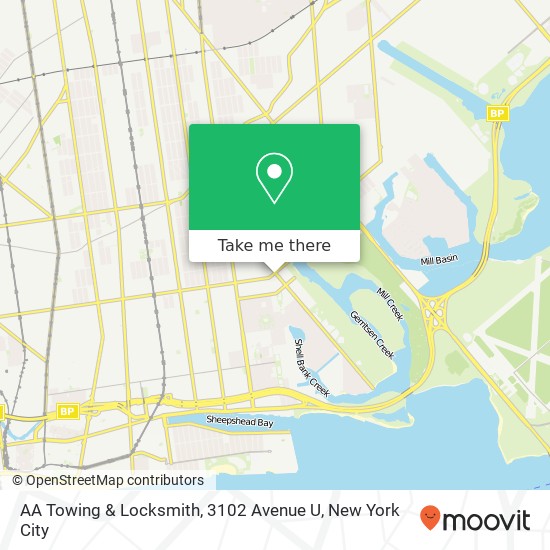 AA Towing & Locksmith, 3102 Avenue U map