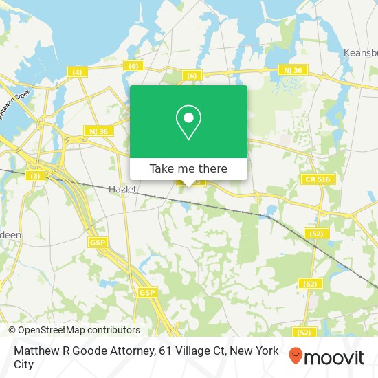Mapa de Matthew R Goode Attorney, 61 Village Ct