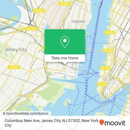 Columbus New Ave, Jersey City, NJ 07302 map